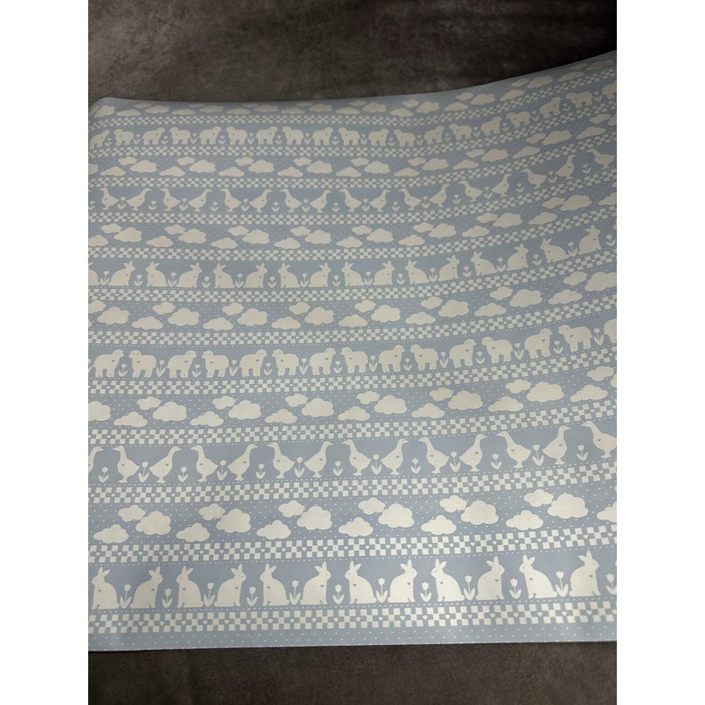 Vintage‎ Blue Goose Geese Lamb Bunny Contact Paper 18" X 6 Feet 90s Cottage Core